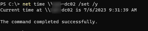 w32tm sync to domain controller