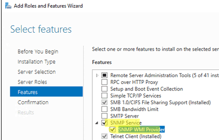 enable snmp on windows