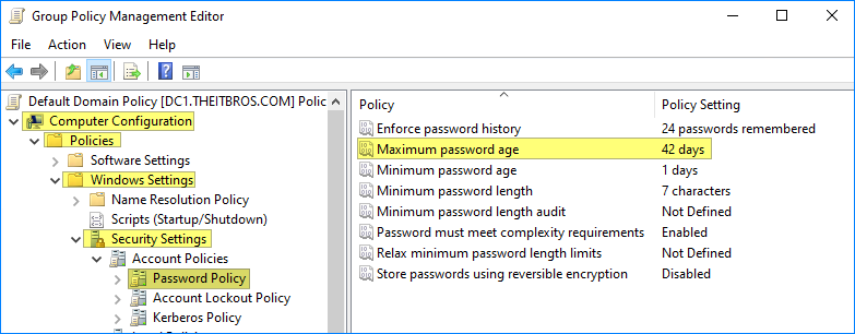 gpo set password expiration
