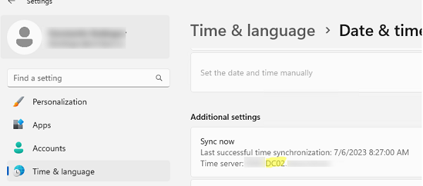windows server sync time with domain controller