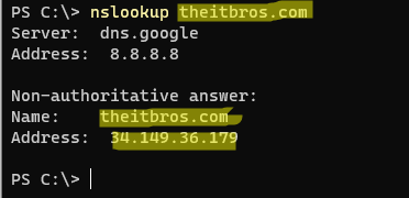 nslookup all records windows