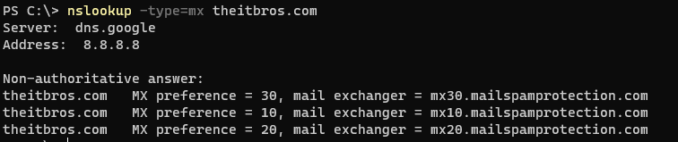 nslookup query all records