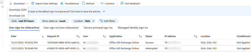 get azureadauditsigninlogs last login
